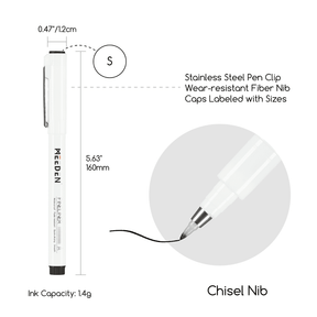 MEEDEN Black Micro Fineliner Pens – 6-Pack, 0.3-1.2mm, Waterproof Archival Ink for Sketching & Illustration