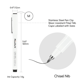 MEEDEN Black Micro Fineliner Pens – 6-Pack, 0.5-2mm, Waterproof Archival Ink for Sketching & Illustration