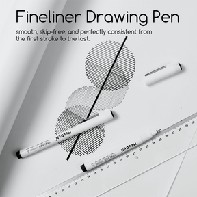 MEEDEN Black Micro Fineliner Pens – 6-Pack, 0.8-3mm, Waterproof Archival Ink for Sketching & Illustration