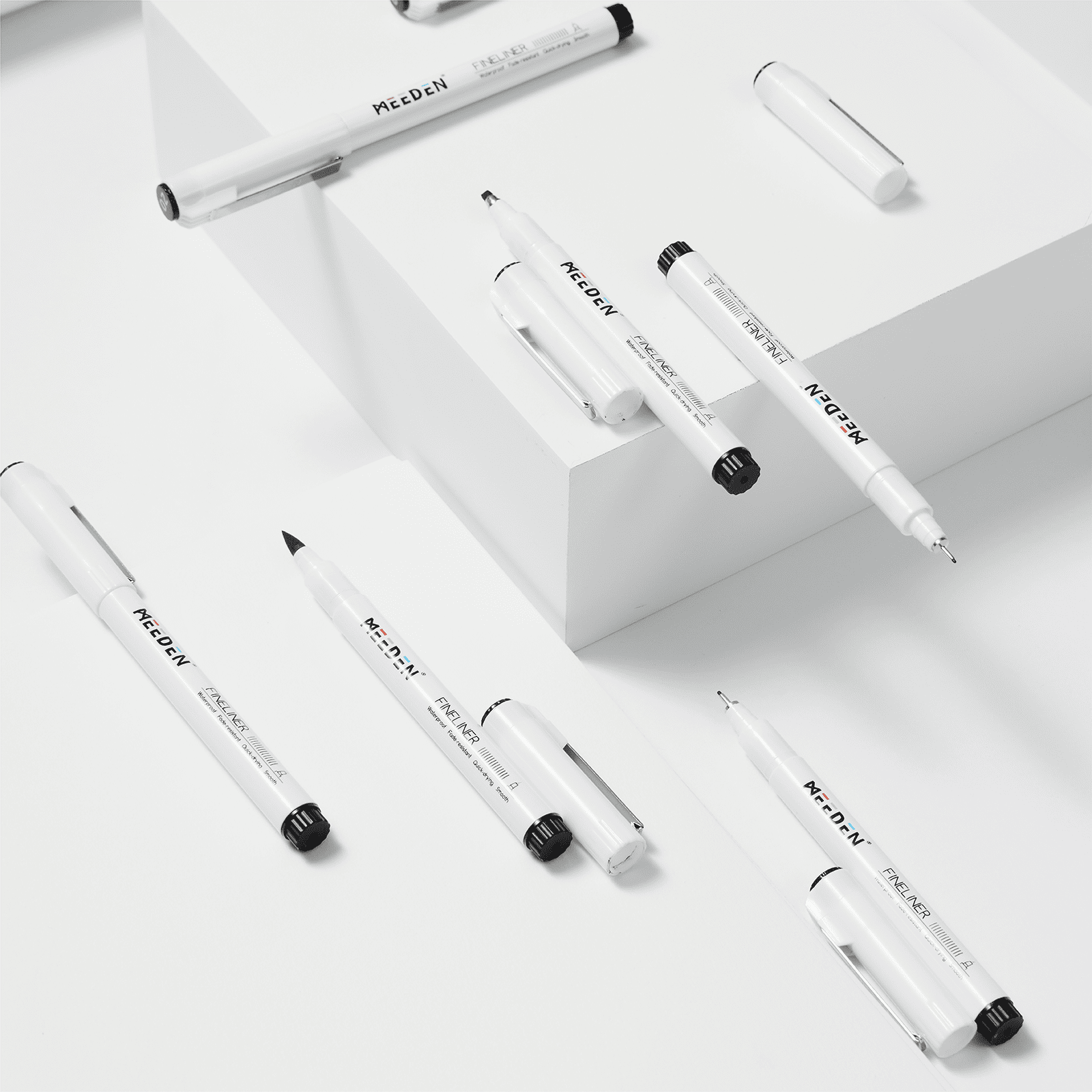 MEEDEN Black Micro Fineliner Pens – 6-Pack, 0.8-3mm, Waterproof Archival Ink for Sketching & Illustration
