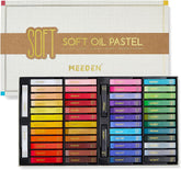 MEEDEN Professional Square Soft Oil Pastels, 48 Colors With Extra 2 White & 2 Black