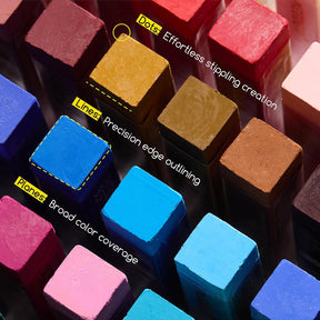 MEEDEN Professional Square Soft Oil Pastels, 48 Colors With Extra 2 White & 2 Black