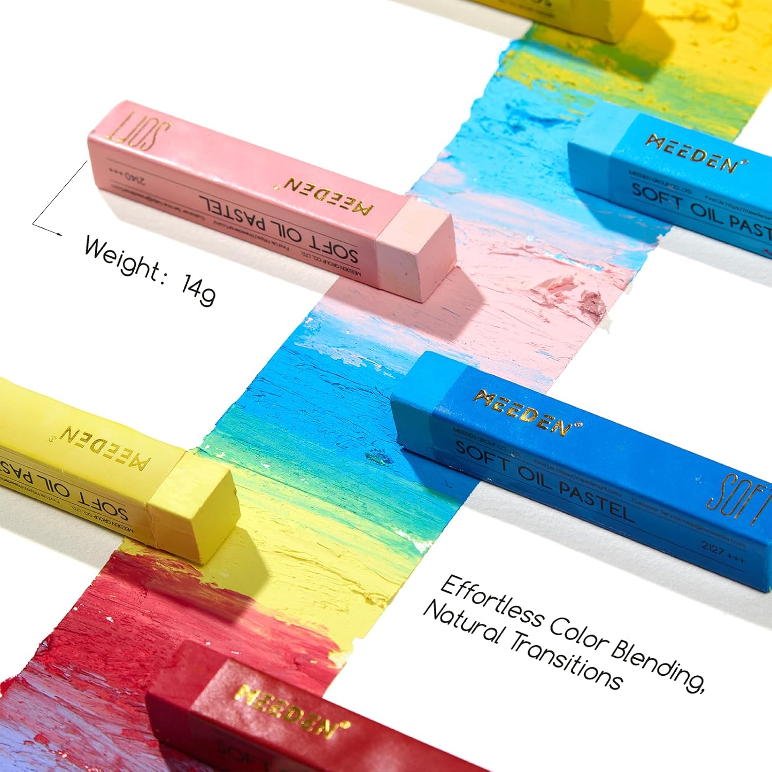 MEEDEN Professional Square Soft Oil Pastels, 48 Colors With Extra 2 White & 2 Black