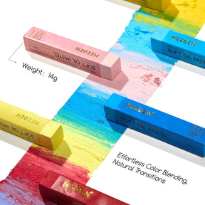 MEEDEN Professional Square Soft Oil Pastels, 48 Colors With Extra 2 White & 2 Black