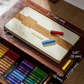 MEEDEN Professional Square Soft Oil Pastels, 48 Colors With Extra 2 White & 2 Black