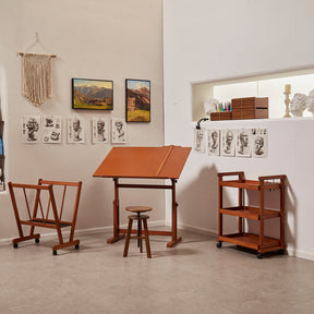MEEDEN Extra Large Wooden Drafting Table, Light Walnut