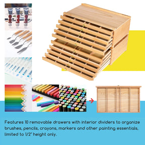 MEEDEN 10-Drawer Storage Box & 96-Color Dual Tip Acrylic Markers Artist Set