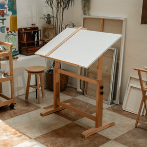 MEEDEN Adjustable Wooden Drafting Table, White-XSZ-5