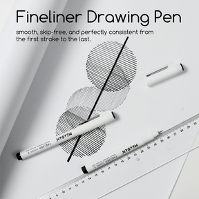 MEEDEN Black Micro Fineliner Pens – 12-Size Set, 0.05-3mm, Waterproof Archival Ink for Sketching & Illustration
