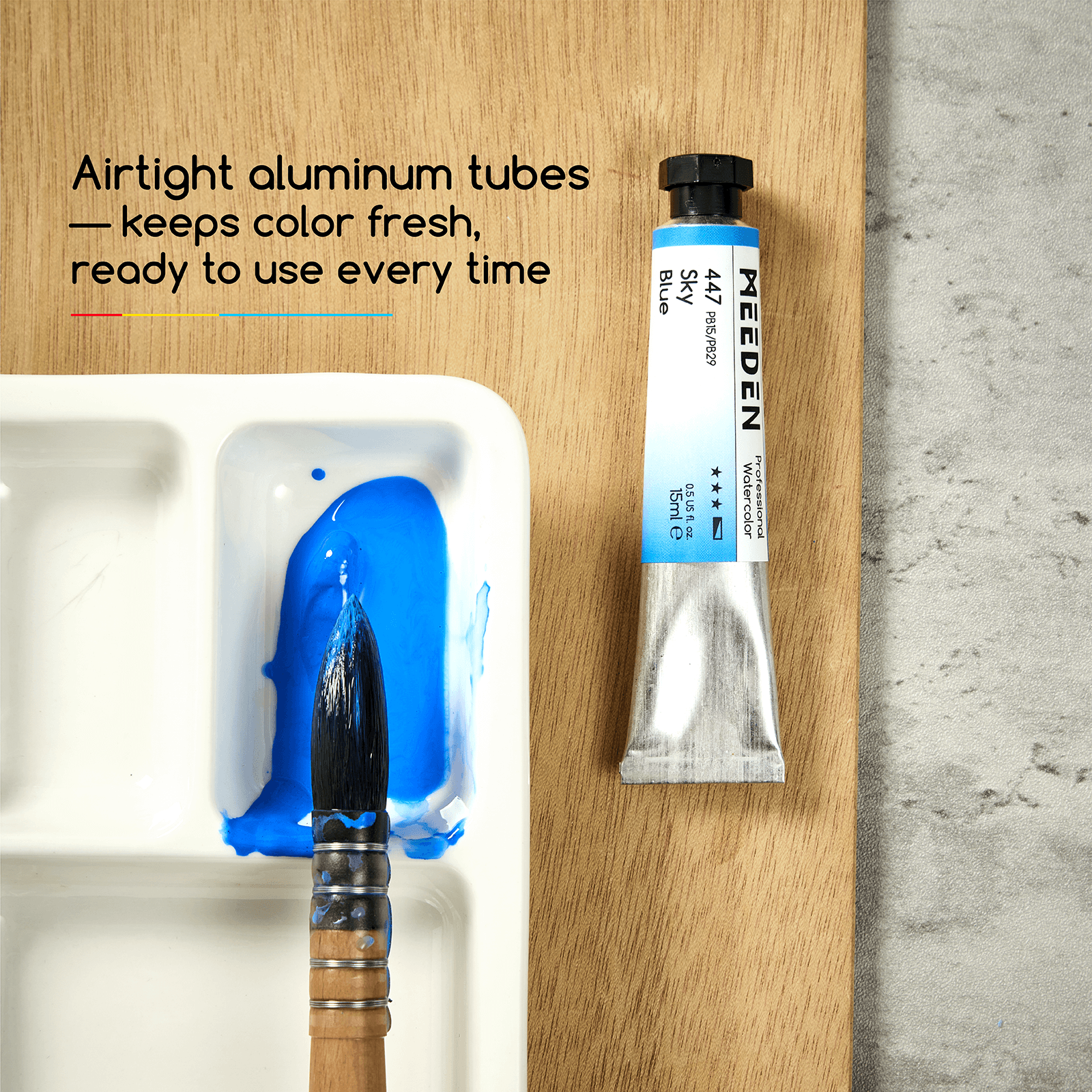 MEEDEN Professinal Watercolor Paint Set, 12 Colors 15ml/0.5oz