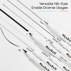 MEEDEN Black Micro Fineliner Pens – 12-Size Set, 0.05-3mm, Waterproof Archival Ink for Sketching & Illustration