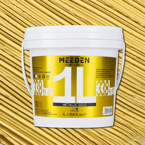 MEEDEN Studio Acrylic Paint,  Metallic Brilliant Gold, 1 L / 33.8 oz
