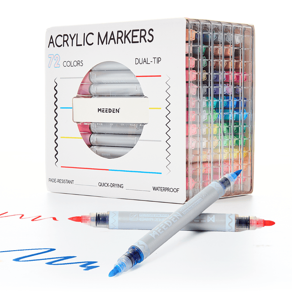 MEEDEN Dual Tip Acrylic Paint Markers, 72 Colors