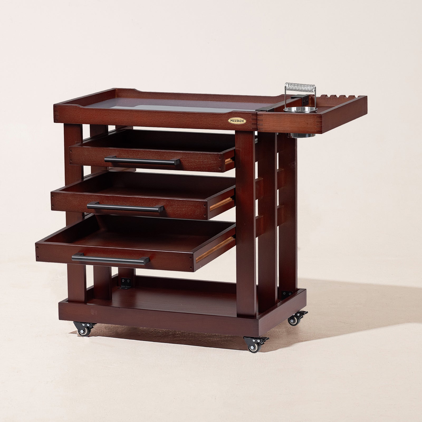 MEEDEN Deluxe Artist Supplies Storage Cart, 5-Tier Taboret-Dark Walnut