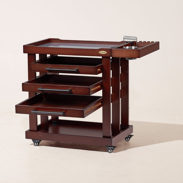 MEEDEN Deluxe Artist Supplies Storage Cart, 5-Tier Taboret-Dark Walnut-W13H
