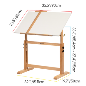 MEEDEN Adjustable Wooden Drafting Table, White-XSZ-5