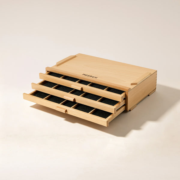 MEEDEN 3-Tier Beech Wood Organizer Box with Removable Dividers