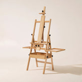MEEDEN H-Frame Beech Wood Natural Art Easel with Storage, Adjustable 50"-80" H