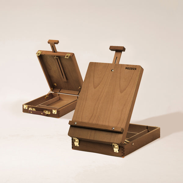 MEEDEN Solid Beechwood Tabletop Art Easel with Storage-HBX-3