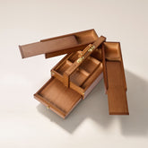 MEEDEN Solid Beechwood Art Supply Storage Box – Portable Foldable Organizer with Drawer