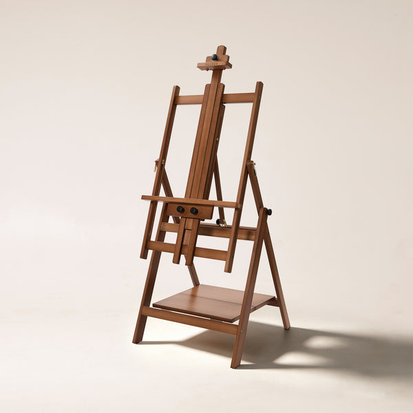 MEEDEN Heavy Duty H-Frame Easel, Adjustable & Tiltable, Walnut - W10B