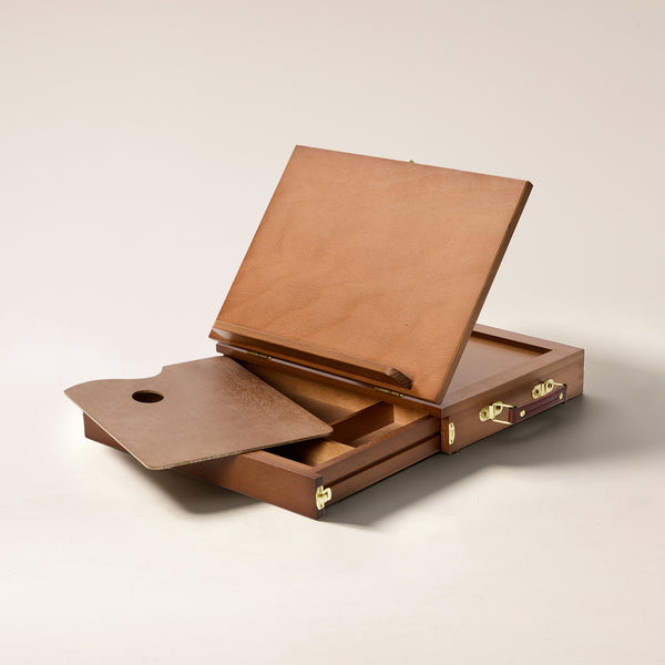 MEEDEN Walnut Tabletop Easel with Storage Drawer & Palette-XHC-1A