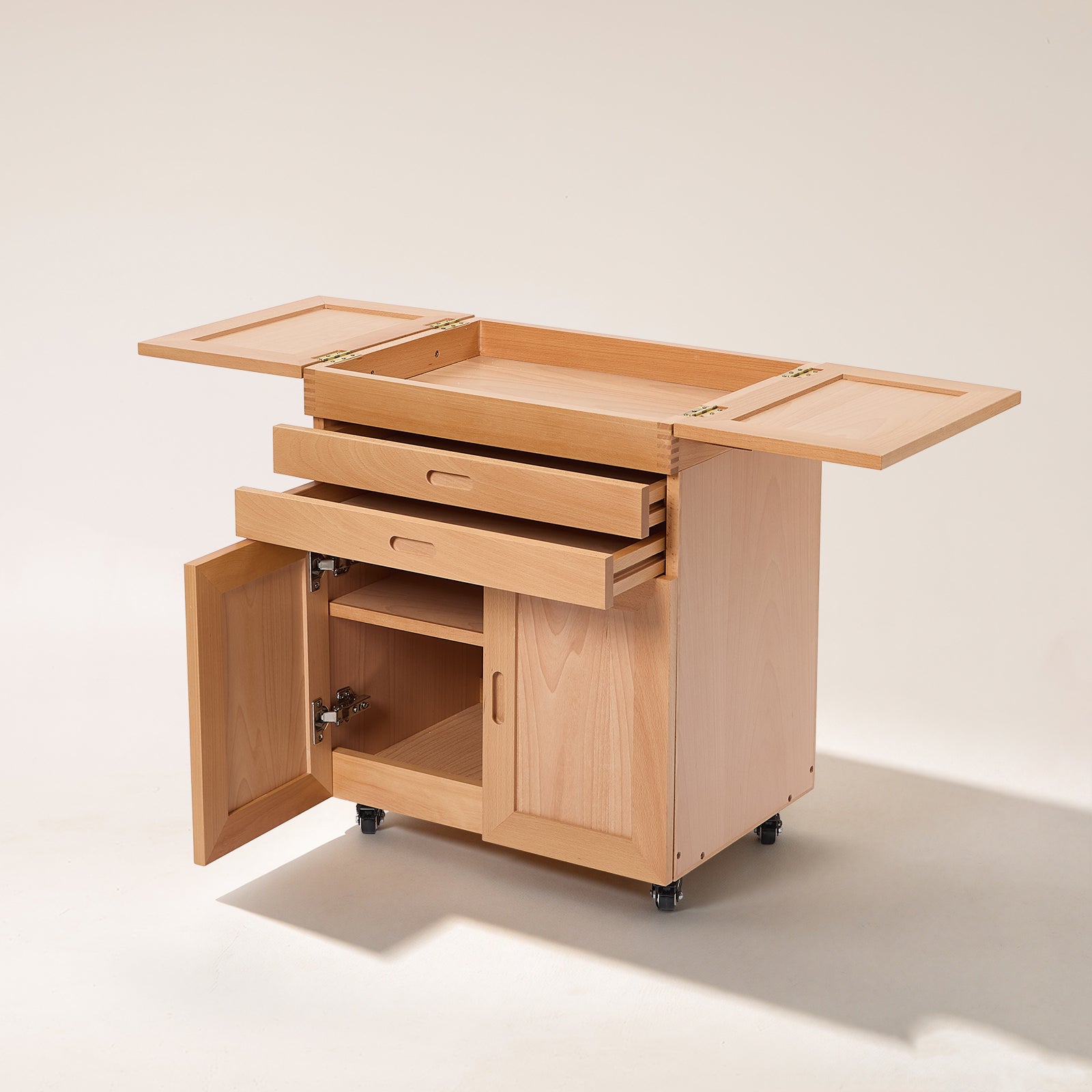 MEEDEN Deluxe Storage Cabinet Cart: Movable Art Cart for Painting - Natural