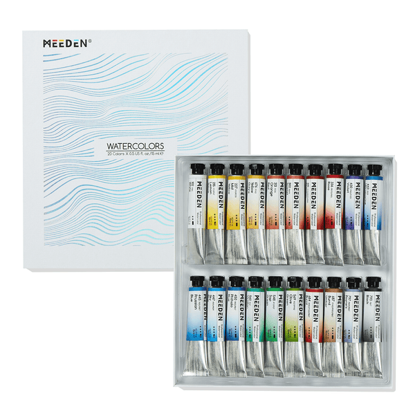 MEEDEN Professinal Watercolor Paint Set, 20 Colors 15ml/0.5oz