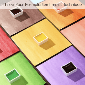 MEEDEN Professional 24 Colors High Saturation Semi-Moist Watercolor Paint Set
