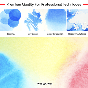 MEEDEN Professional 24 Colors High Saturation Semi-Moist Watercolor Paint Set