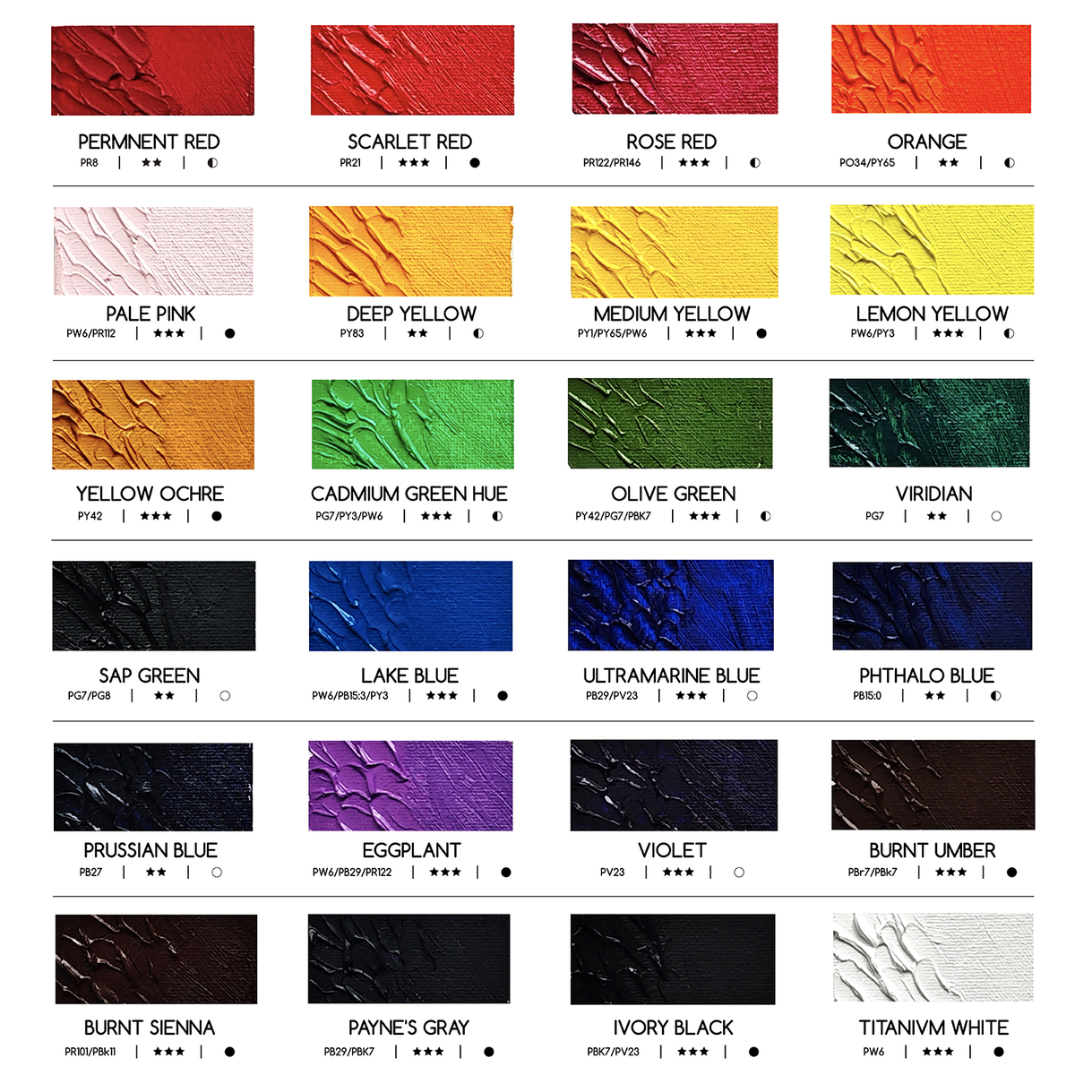 MEEDEN Artist Grade Oil Paint - 60ml/2oz, 24 Tubes