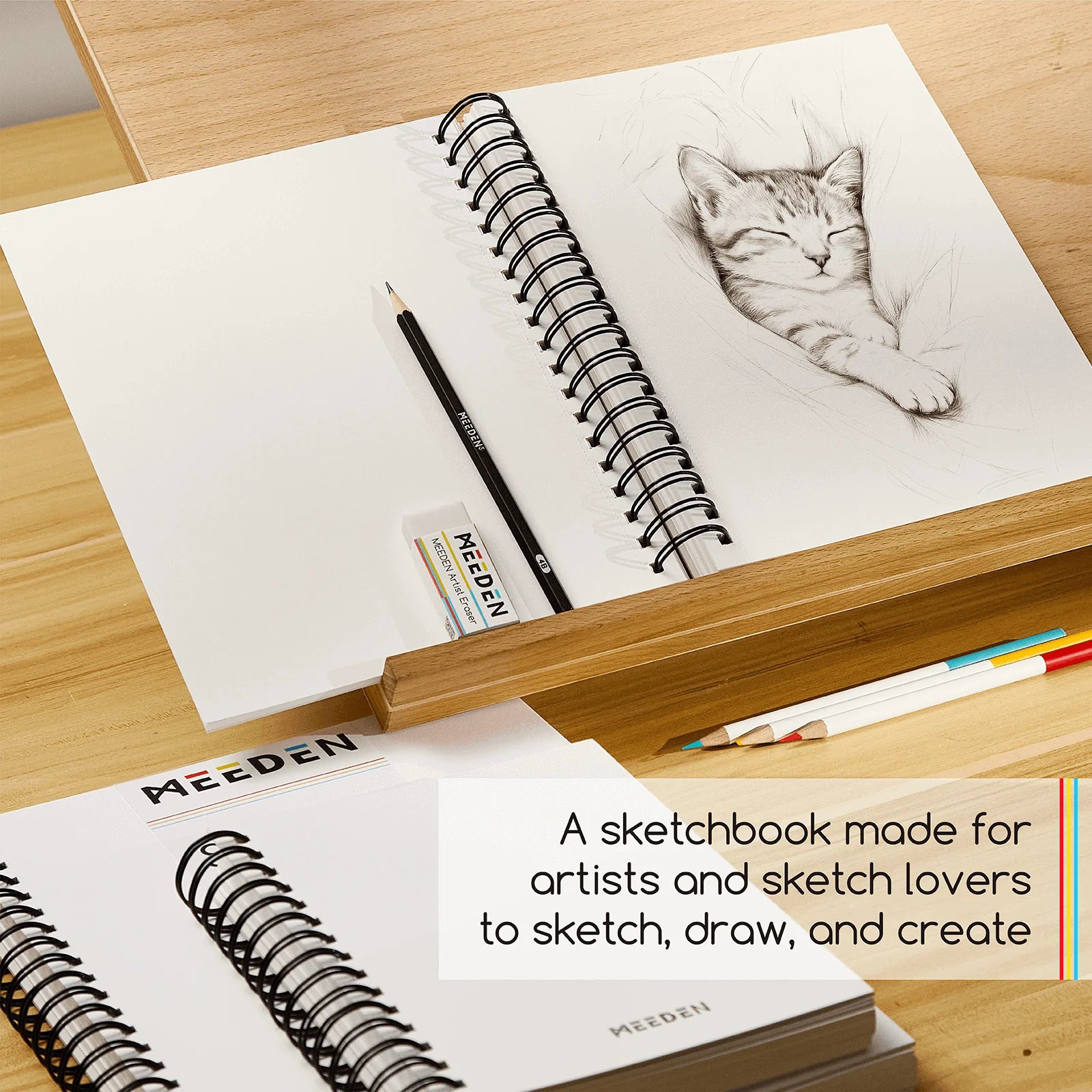 MEEDEN Acrylic Markers, Bamboo 32 Compartments Holder & Heavyweight Sketchbook Paper Pad Set