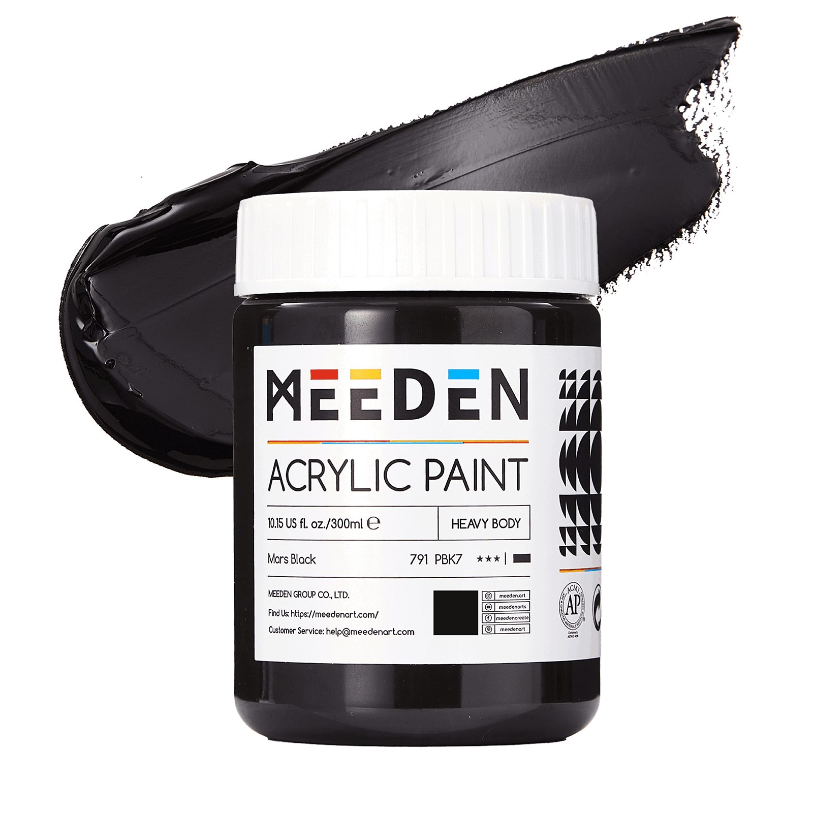 MEEDEN Black and White  Heavy Body Acrylic Paint, 300ml/10oz, 2 Jars
