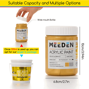 MEEDN 3-Colors Metallic Acrylic Paint Set, 300ml