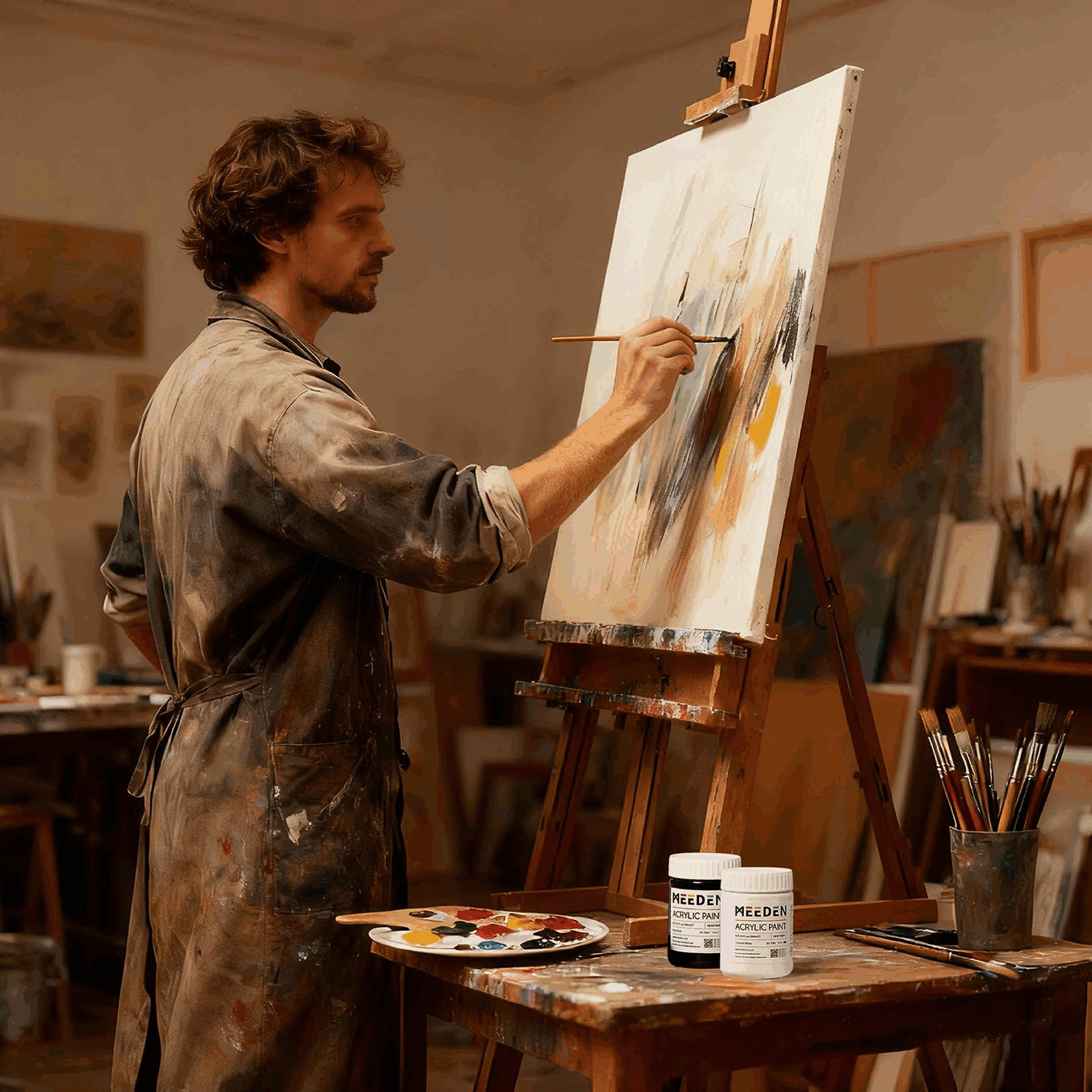 MEEDEN Black and White  Heavy Body Acrylic Paint, 300ml/10oz, 2 Jars