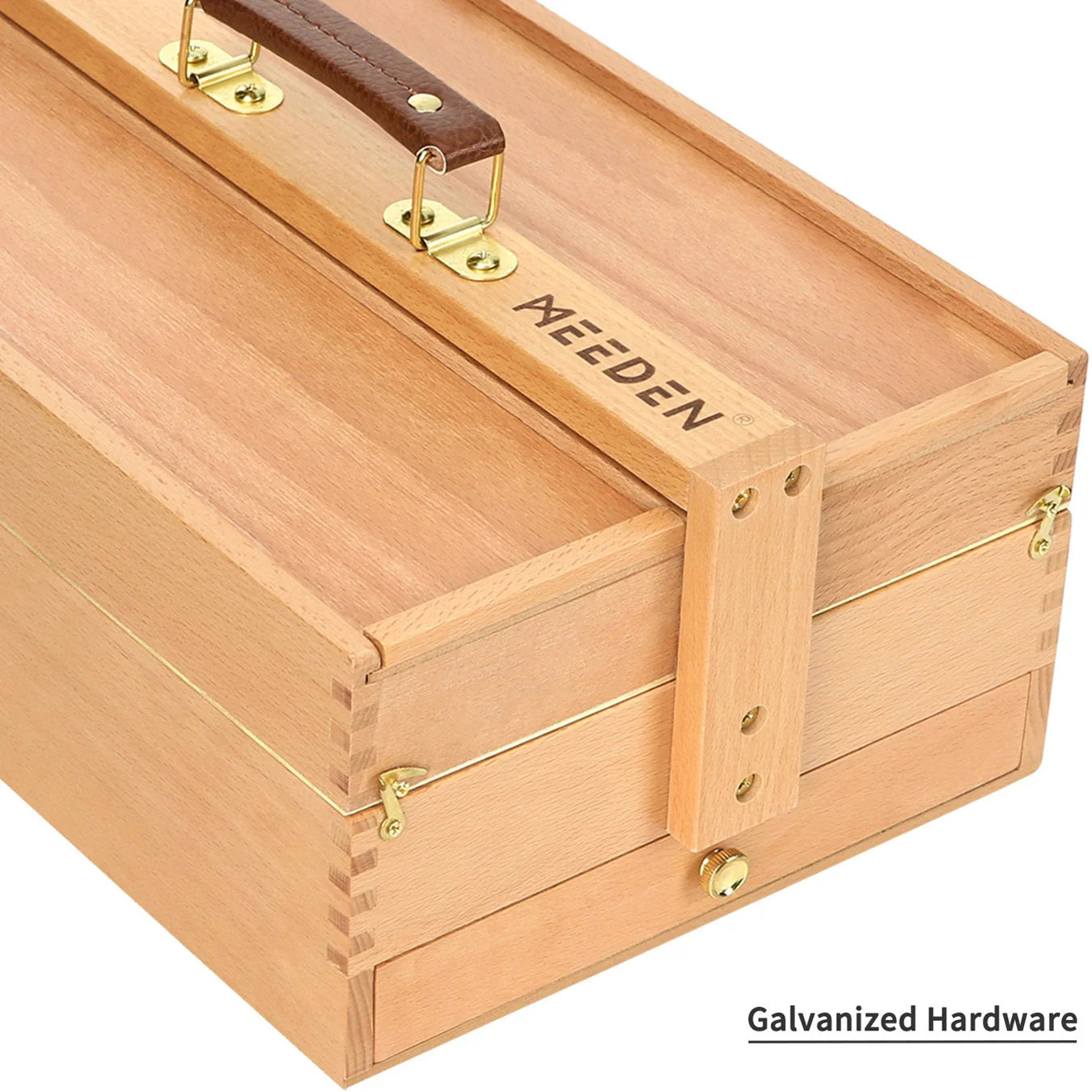 MEEDEN Wooden Storage Box, Hot Press Watercolor Paper, 24-Color Paint Set & Ceramic Tray Palette