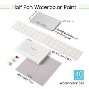MEEDEN Professional 40 Colors High Saturation Semi-Moist Watercolor Paint Set