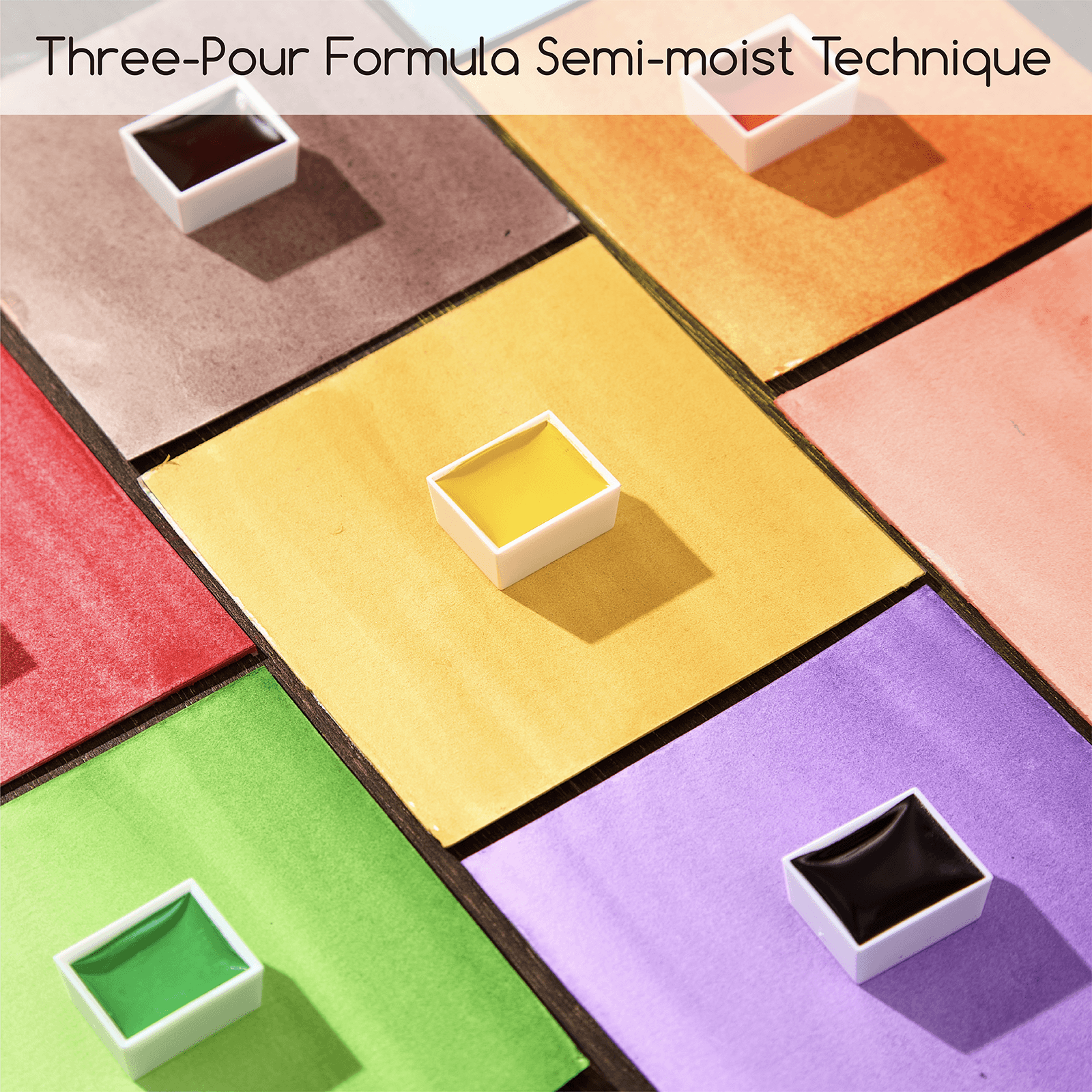 MEEDEN Professional 40 Colors High Saturation Semi-Moist Watercolor Paint Set