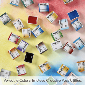 MEEDEN Professional 40 Colors High Saturation Semi-Moist Watercolor Paint Set