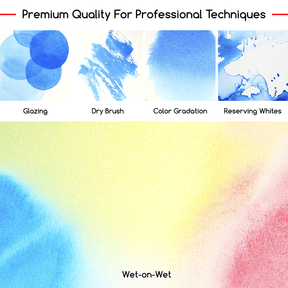 MEEDEN Professional 40 Colors High Saturation Semi-Moist Watercolor Paint Set
