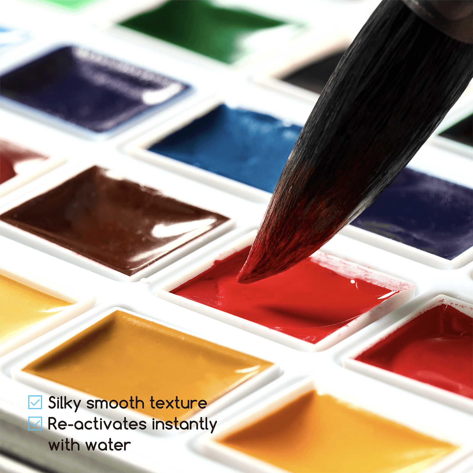 MEEDEN Professional 40 Colors High Saturation Semi-Moist Watercolor Paint Set