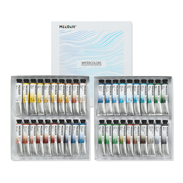 MEEDEN Professinal Watercolor Paint Set, 40 Colors 15ml/0.5oz