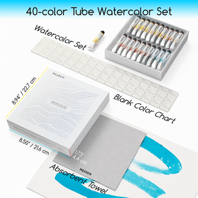 MEEDEN Professinal Watercolor Paint Set, 40 Colors 15ml/0.5oz