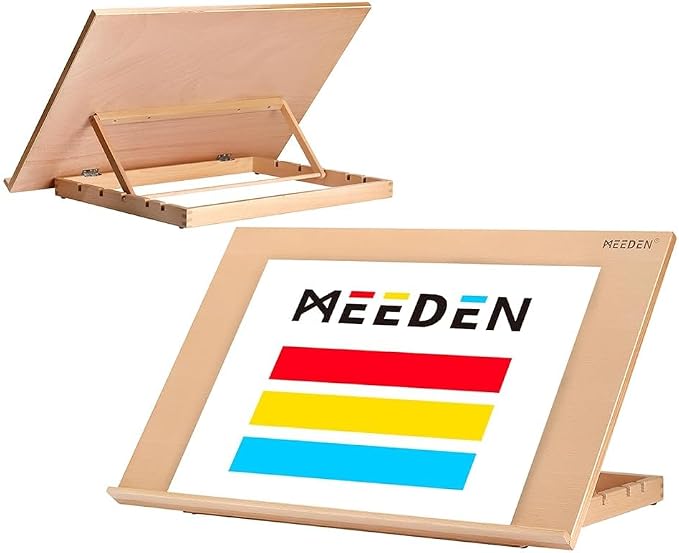 MEEDEN Adjustable Large Wooden Tabletop Easel, Natural