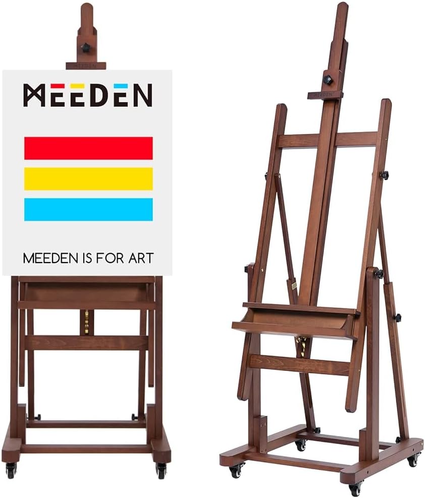 MEEDEN Extra Large Heavy Duty Artist Easel Stand-Deep Walnut- W11
