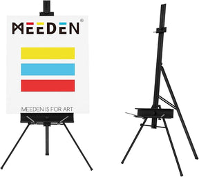 MEEDEN Portable Aluminum Easel – Painting Display Stand with Palette & Brush Rest