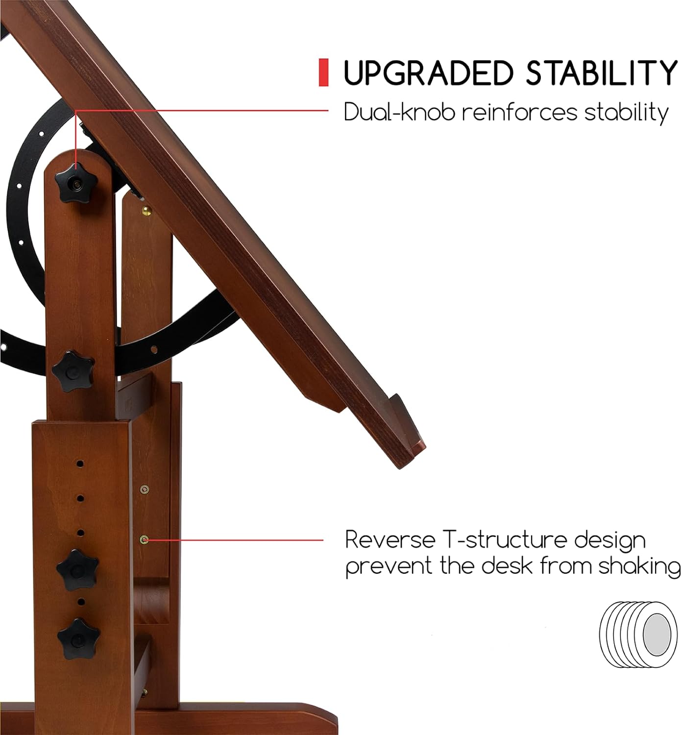 MEEDEN Extra Large Wooden Drafting Table, Light Walnut