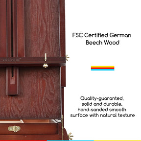MEEDEN Foldable Beechwood French Easel with Drawer, Palette & Metal Tray – Dark Walnut