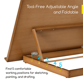 MEEDEN Adjustable Extra Large Wooden Tabletop Easel, Walnut