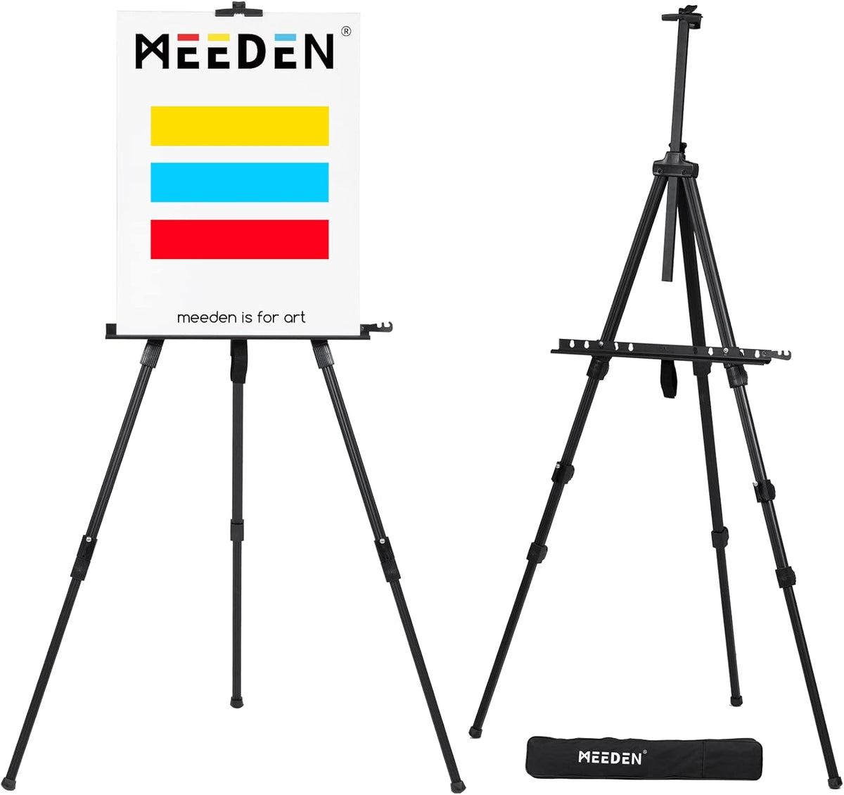 MEEDEN Adjustable Aluminum Travel Easel – Tripod Stand with Bag